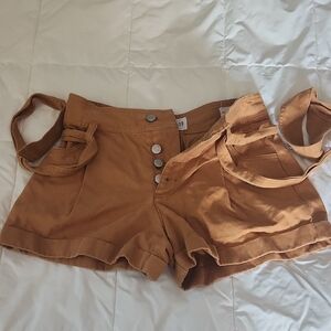 GAP High Waist Brown Button Shorts